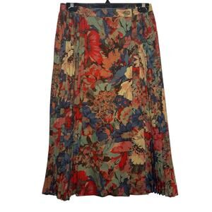 Cacharel Wool Floral Pleated Midi Wrap Skirt Made in France Saks Fifth Avenue